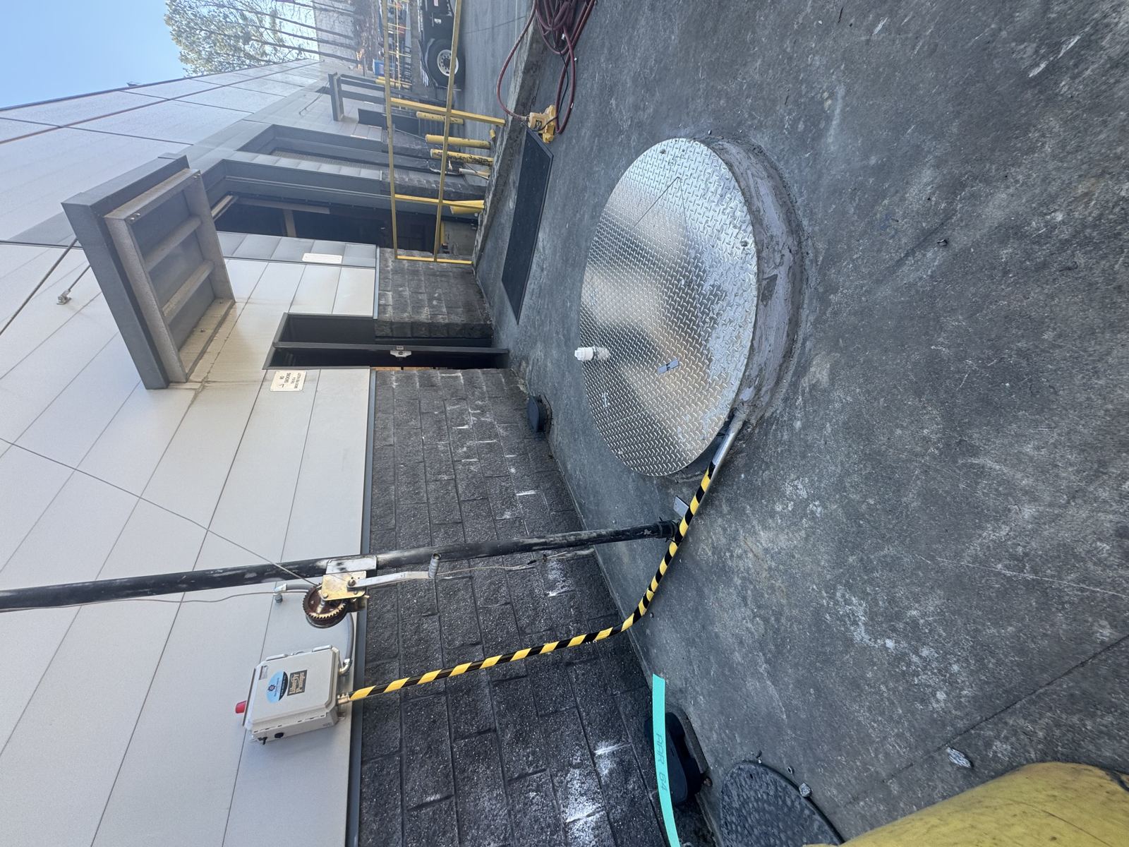 Commercial lift station vault accessed for service