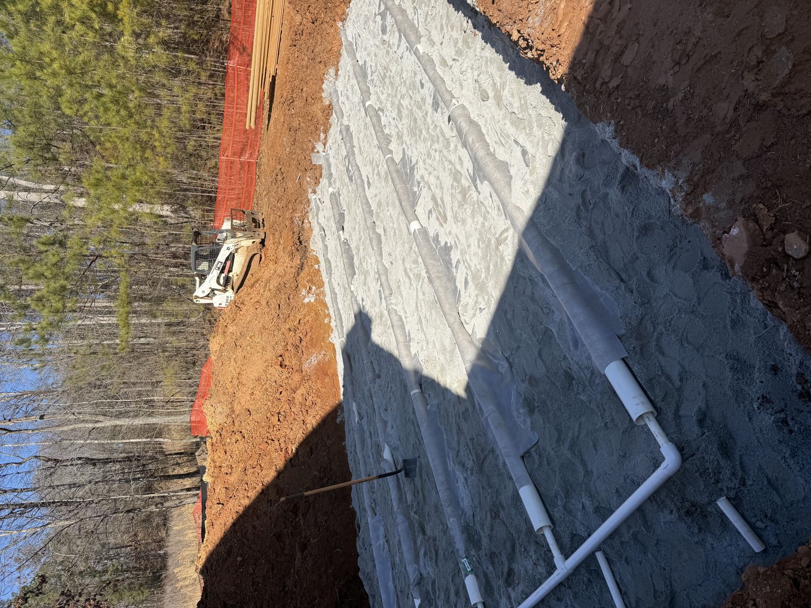 Eljen GSF geotextile modules connected in a trench run