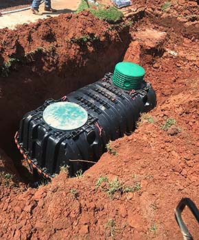 New septic tank set and installed on a Metro Atlanta property